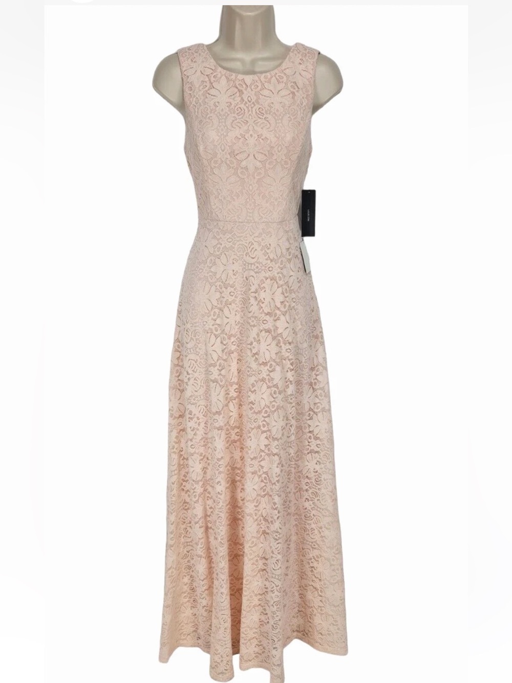 Lulus Luciana Blush Floral Lace Scoop Back Maxi Dress Small NWT